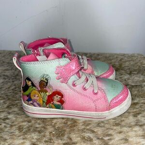 Disney Princess High-Top Pink & Blue Ombre Sneakers Girls Size 11C